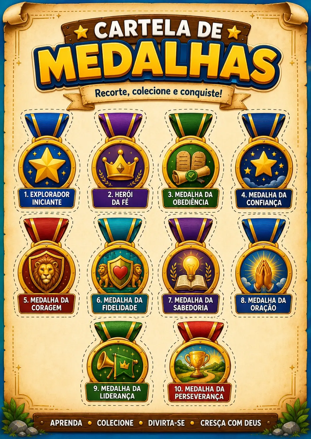 Cartela de medalhas